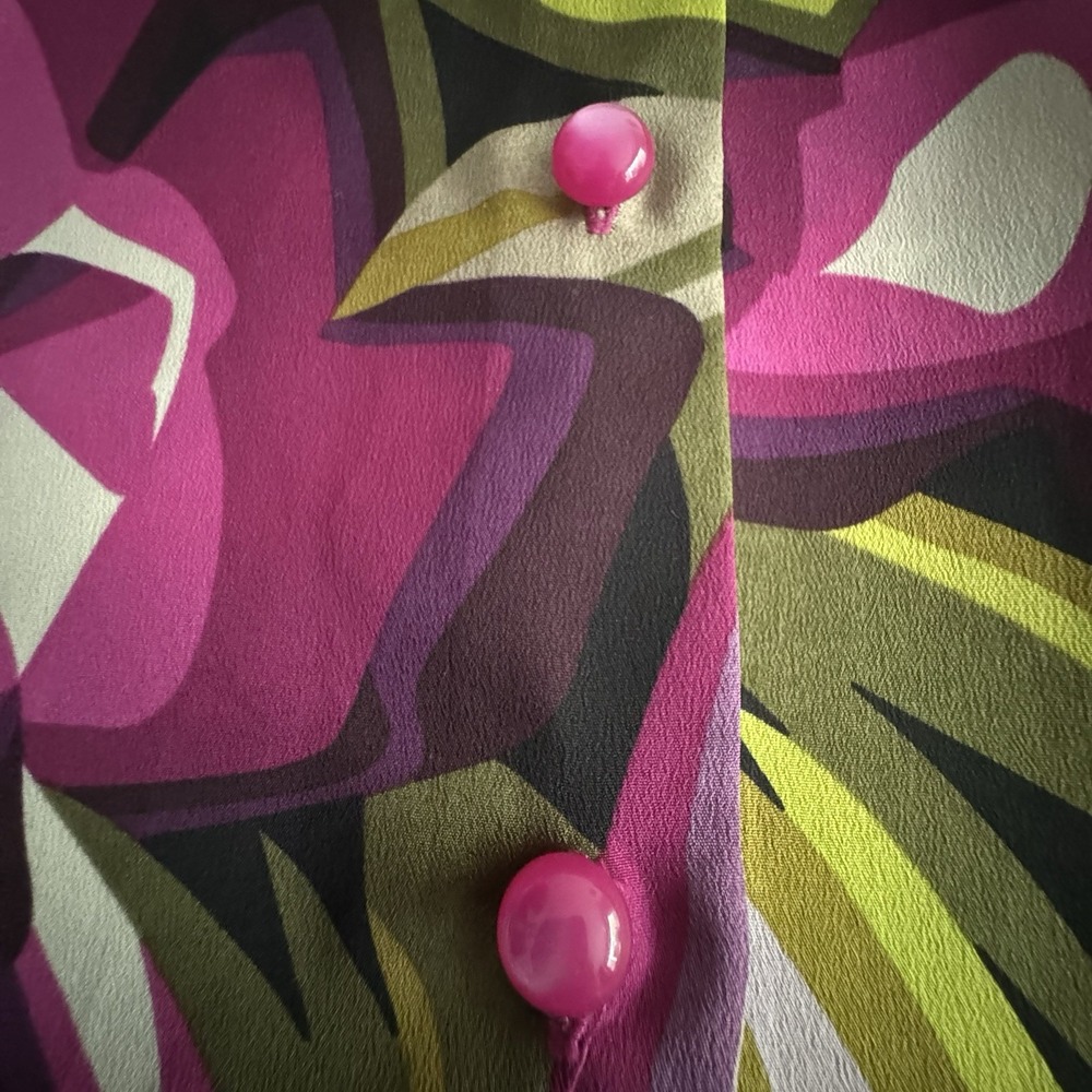Missoni for Target Blouse Size XS Tropical Floral Button Down Mod Botanical - Picture 10 of 14